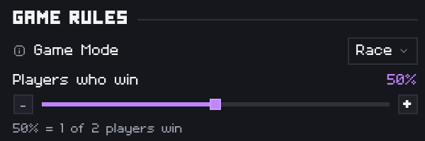 The Race mode lobby setting